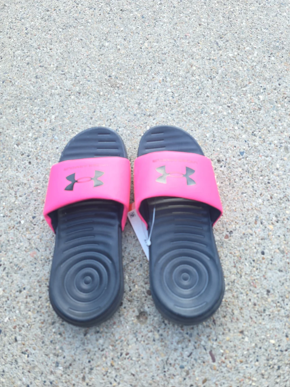 Under Armour Pink & Black Slide Sandals Little Girls Size 1Y